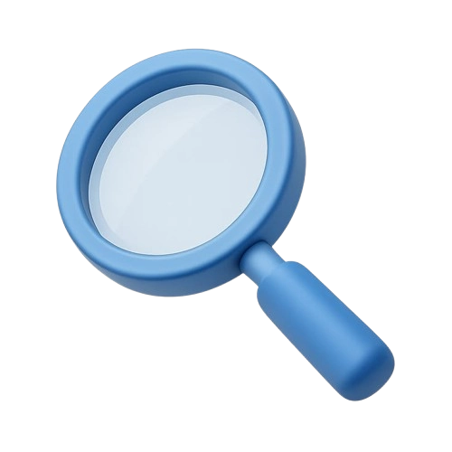 Magnifying glass icon representing keyword research by a freelance PPC specialist in Thrissur.