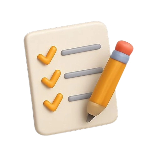 Checklist and pencil icon representing PPC campaign planning by a freelance PPC specialist in Thrissur.